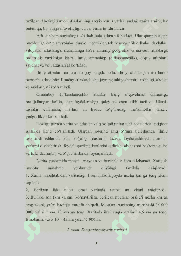 Geografik xaritalar va ularning turlari 7