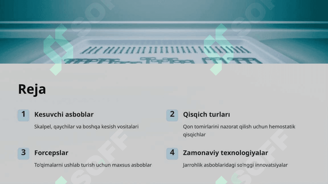Umumiy jarrohlikda ishlatiladigan kesuvchi-qisqich asboblari 2