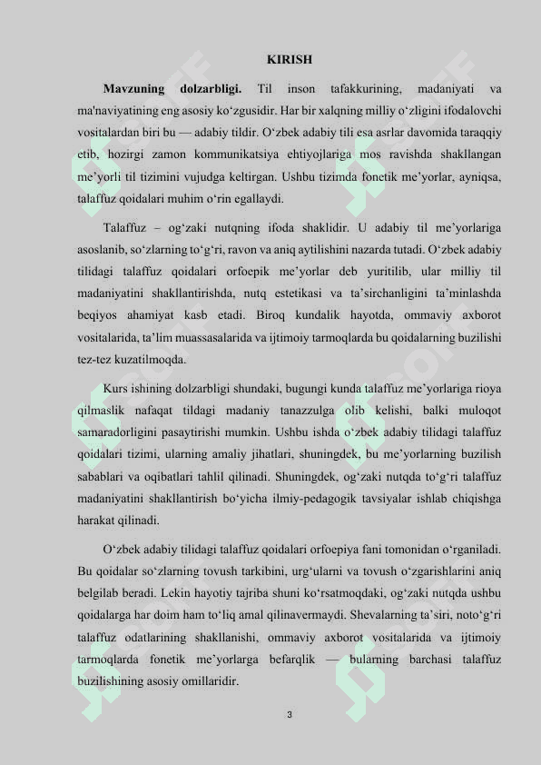 OʻZBEK ADABIY TILIDA TALAFFUZ QOIDALARI VA ULARNING BUZILISHI. 3