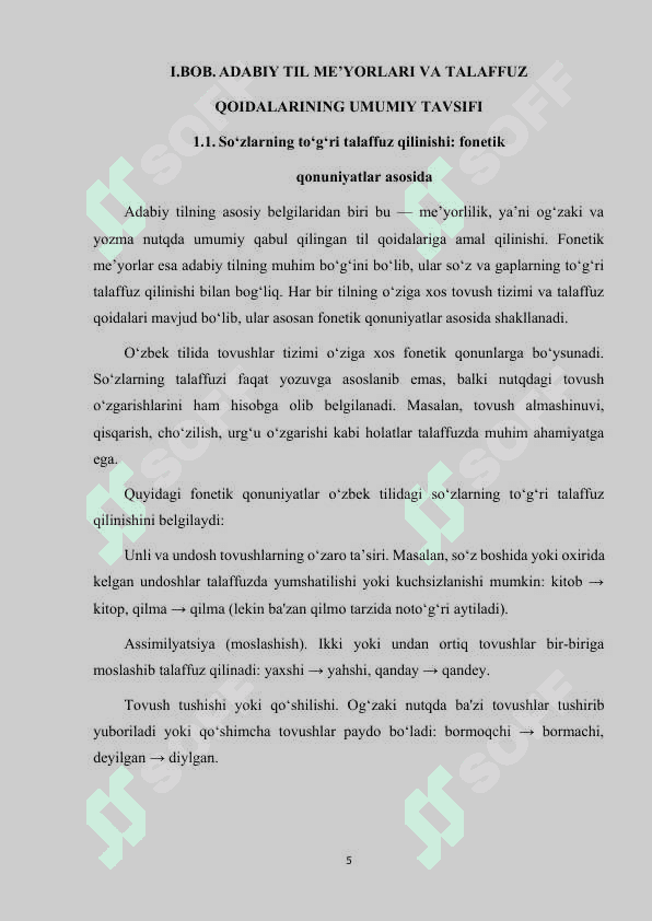 OʻZBEK ADABIY TILIDA TALAFFUZ QOIDALARI VA ULARNING BUZILISHI. 5