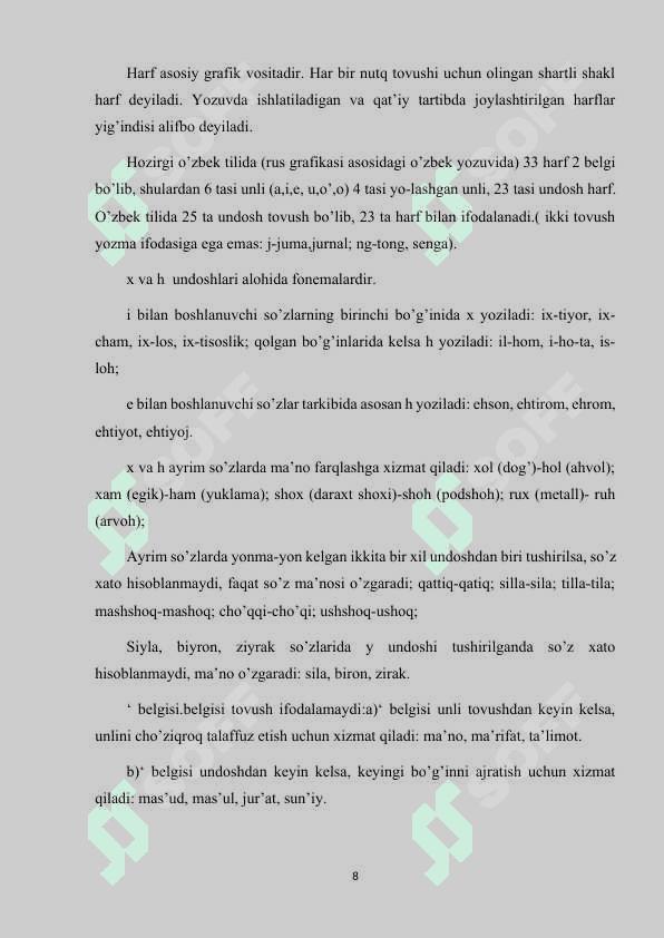 OʻZBEK ADABIY TILIDA TALAFFUZ QOIDALARI VA ULARNING BUZILISHI. 8