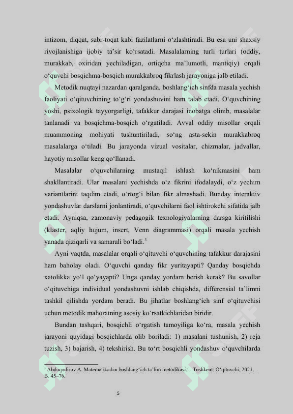 Oxiridan  yechiladigan  masalalar kurs ishi 5
