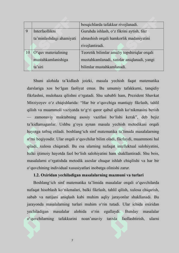 Oxiridan  yechiladigan  masalalar kurs ishi 7