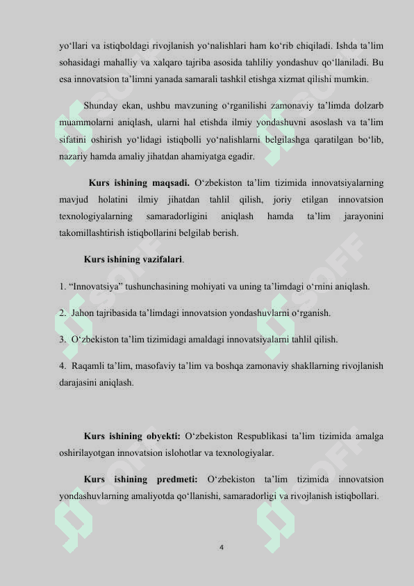 O‘ZBEKISTON TA’LIM TIZIMIDA INNOVATSIYALAR: MAVJUD HOLAT VA ISTIQBOLLAR 4