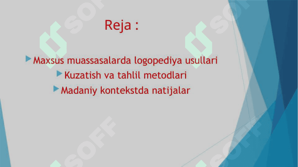 Maxsus muassasalarda logoped mashg‘ulotlarini kuzatish va tahlil etish 2
