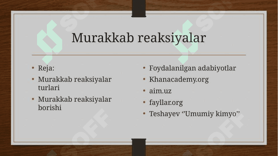 Murakkab reaksiyalar 2
