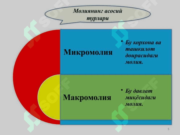 МОЛИЯВИЙ ТИЗИМ. ДАВЛАТ БЮДЖЕТИ ВА ФИСКАЛ СИЁСАТ 5