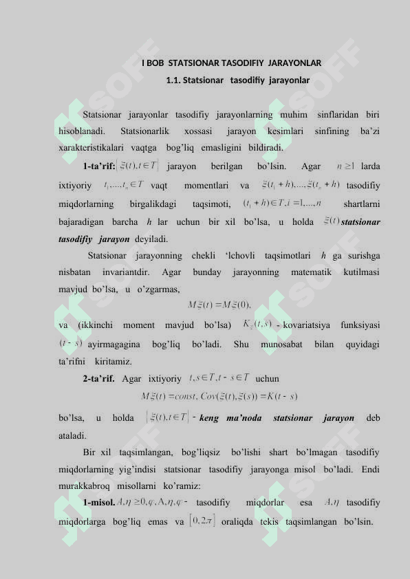 Otish  ehtimolliklari   uchun   tenglamalar.   statsionar    taqsimot 5