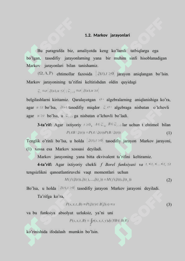 Otish  ehtimolliklari   uchun   tenglamalar.   statsionar    taqsimot 8