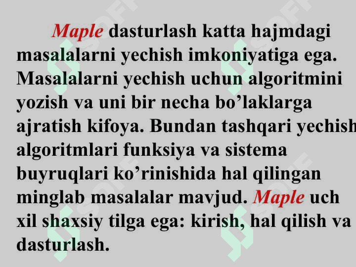 Maple paketining asosiy maqsadi va uning imkoniyatlari 4
