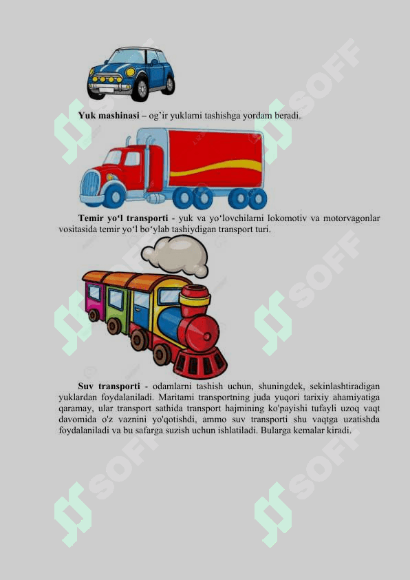 “Transport vositalari” mavzusida mashg'ulot ishlanmasi. 3
