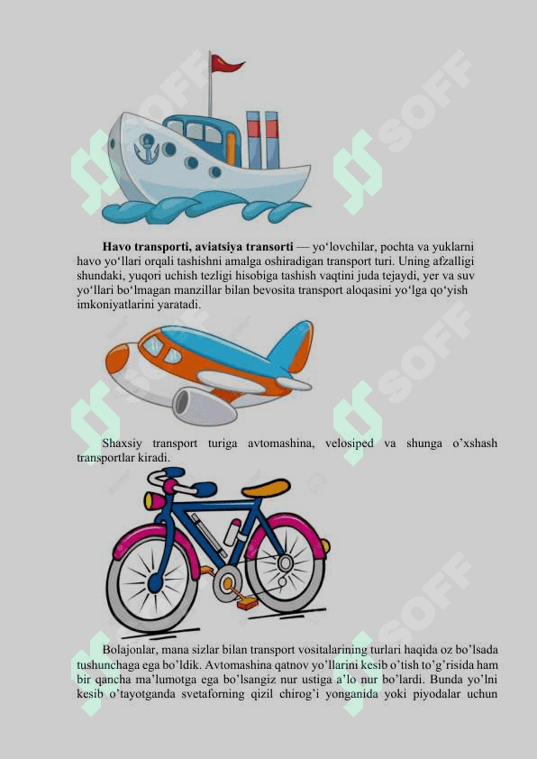 “Transport vositalari” mavzusida mashg'ulot ishlanmasi. 4