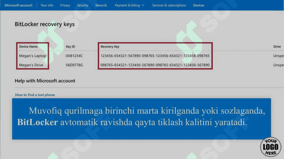 Windows Bitlocker dasturi 8