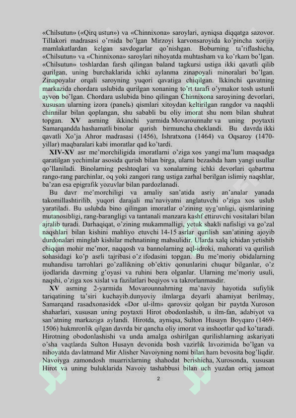 Temuriylar davri me’morchiligi va shaharsozligi 2