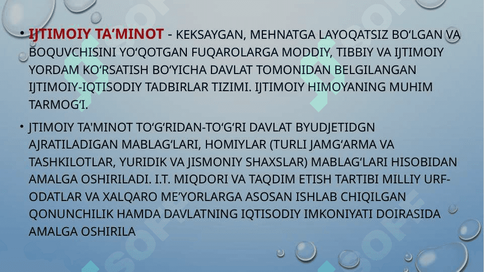 ijtimoiy taminot:uning vazifasi tarixi va kelajagi 3