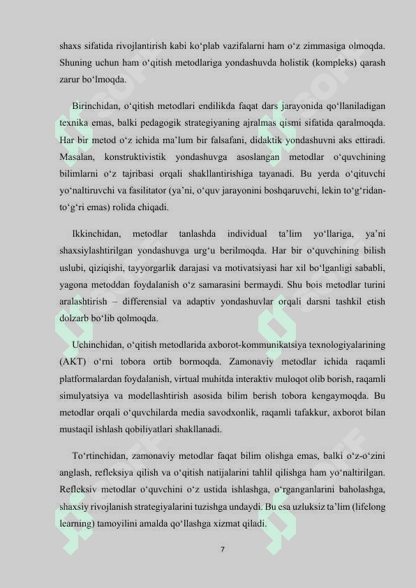 O‘QITISHNING ZAMONAVIY METODLARI 7