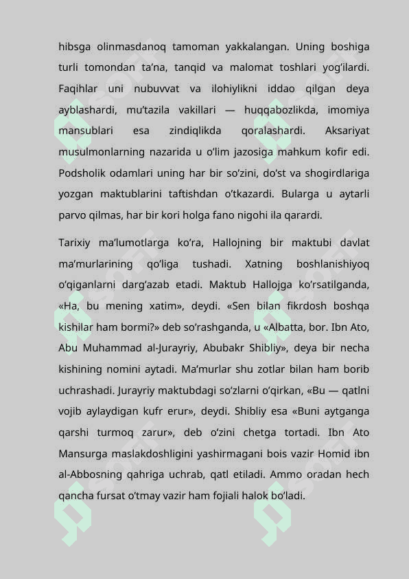 MANSUR HALLOJ TA'LIMOTI 5