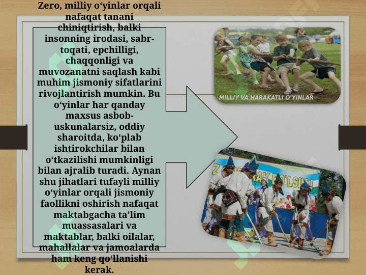 Katta yoshdagi bolalarga berilgan milliy va harakatli òyinlarni òrgatish 3