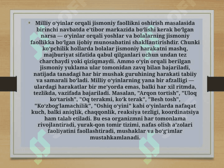Katta yoshdagi bolalarga berilgan milliy va harakatli òyinlarni òrgatish 4
