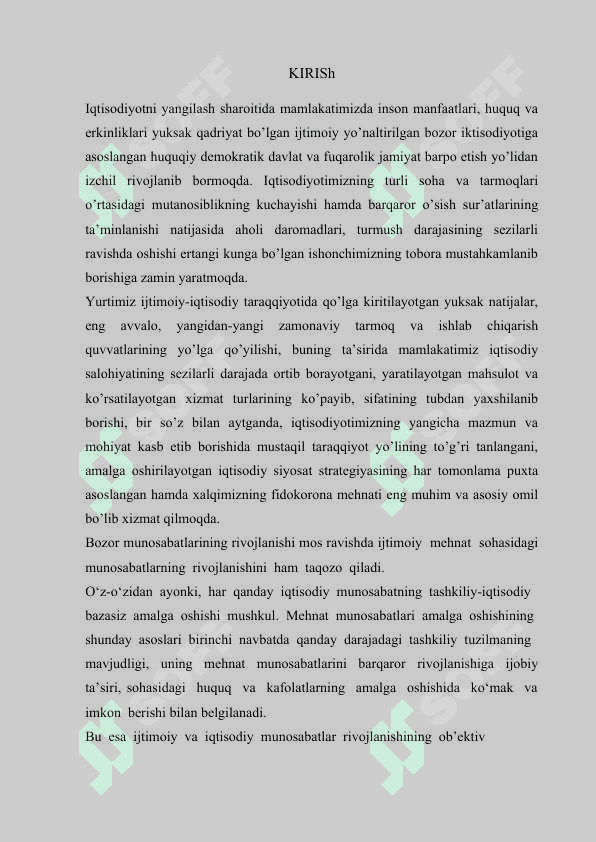 O`rtacha uzoq  muddatli xarajat va uning xususiyati, Oz’bekistondagi mehnat bozorining xozirgi xolati 2