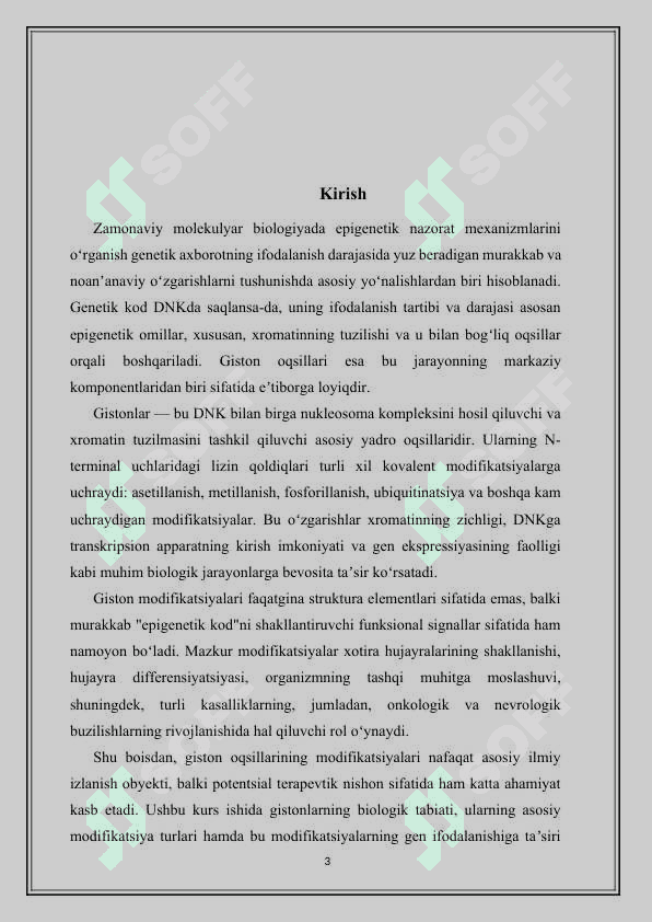 Giston oqsillarining modifikatsiyalari 3
