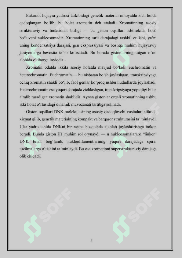 Giston oqsillarining modifikatsiyalari 8