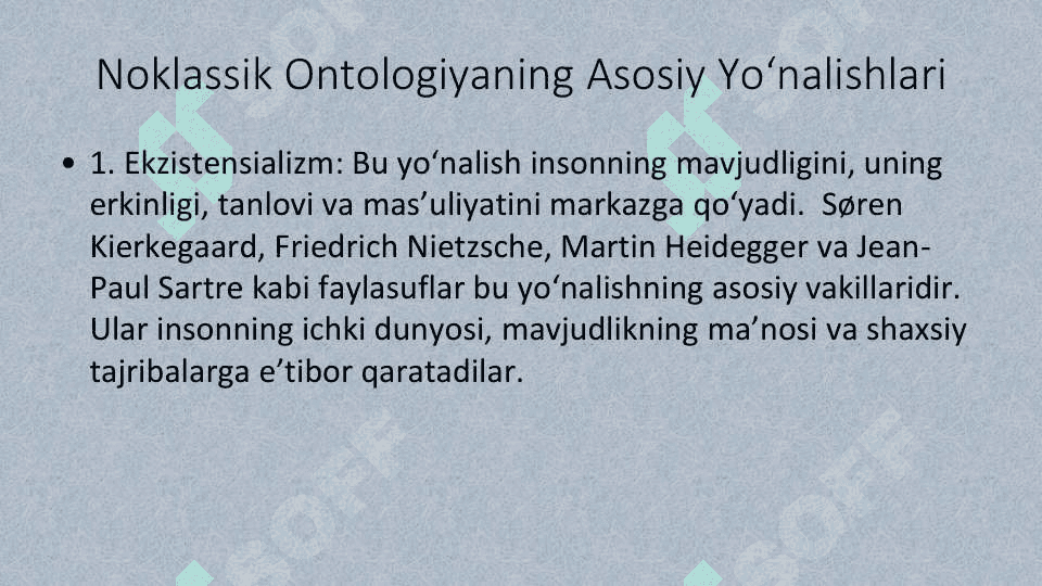 Noklassik ontologiyaning yo'nalishlari va mohiyati 3