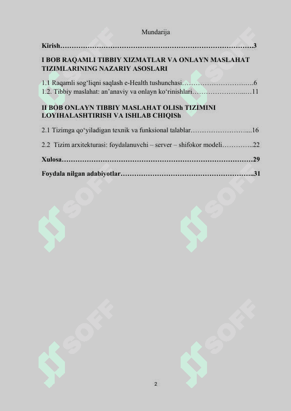 Online tibbiy maslahat olish tizimi 2