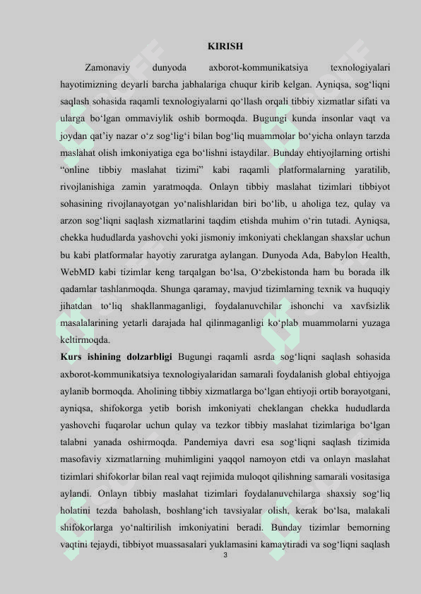 Online tibbiy maslahat olish tizimi 3