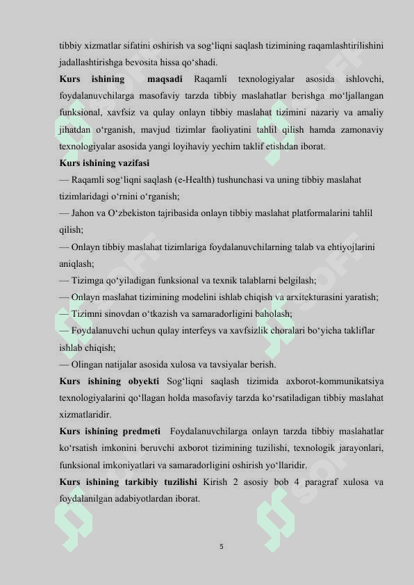 Online tibbiy maslahat olish tizimi 5