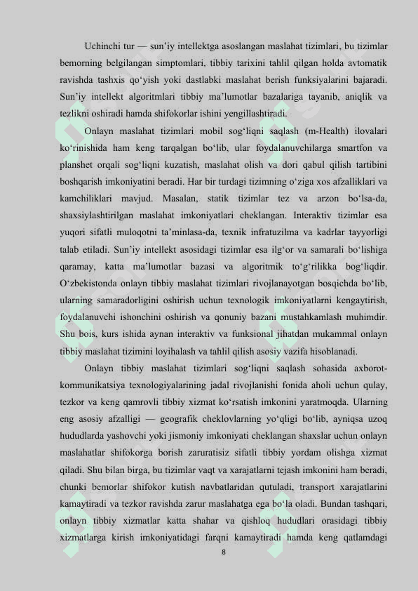 Online tibbiy maslahat olish tizimi 8