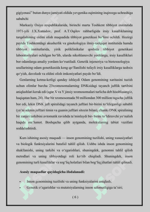 Inson genomining tuzulishi va xususiyatlari 6