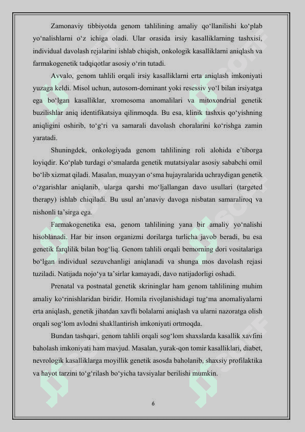 Tibbiyot genetika soxasidagi yutuqlar, muammolar va istiqbollar - Тиббиёт генетика сохасидаги ютуқлар, муаммолар ва истиқболлар 6
