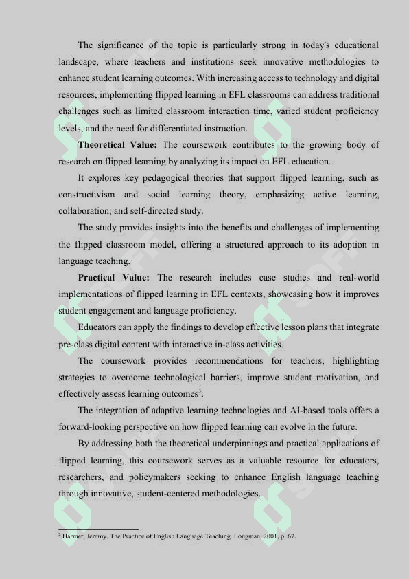 FLIPPING THE LESSON IN EFL AT SENIOR GRADES 6
