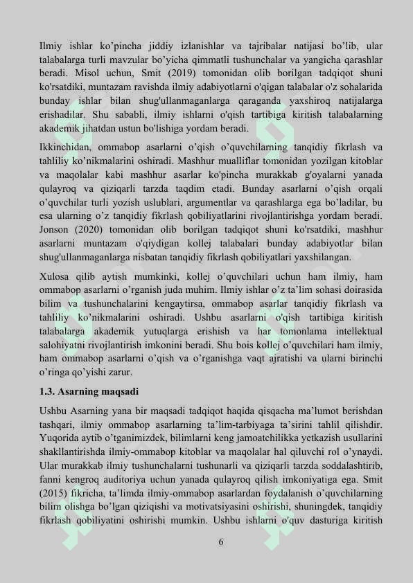 “Ilmiy ommabop asarlarni o’qish metodikasi” 6