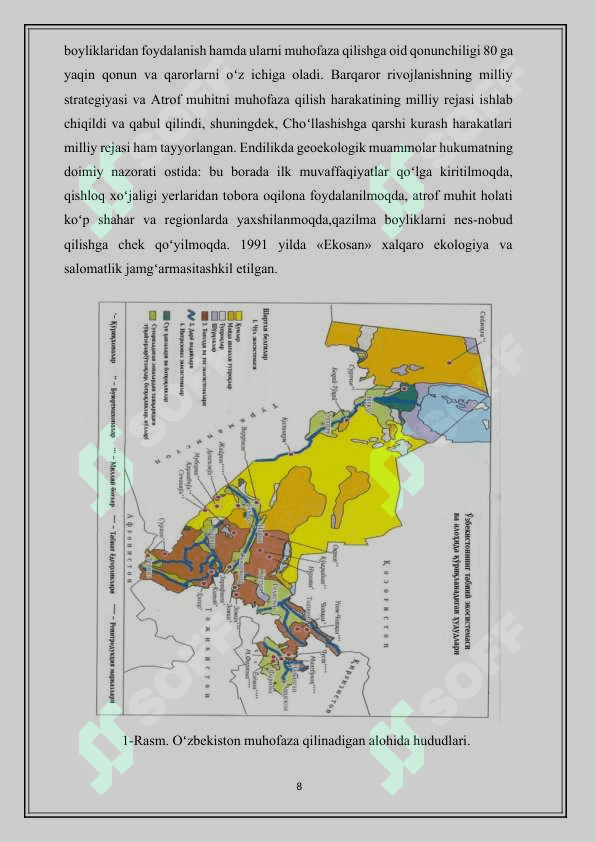 Oʻzbekistonning muhofazaga olingan hududlari - kurs ishi 8