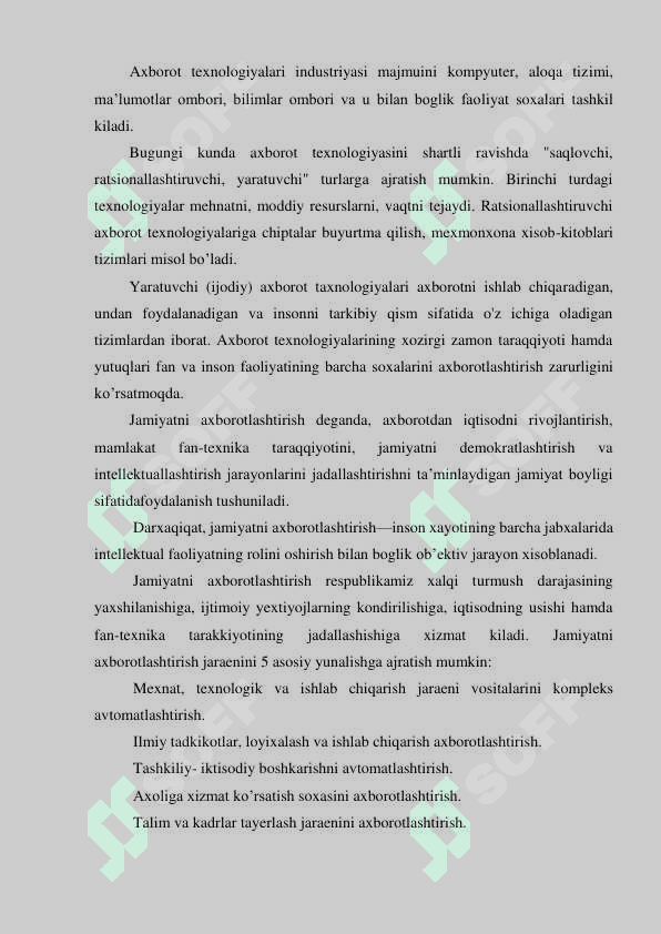 Global informatsion texnalogik revolyutsiyasini chuqurlashuvi 7