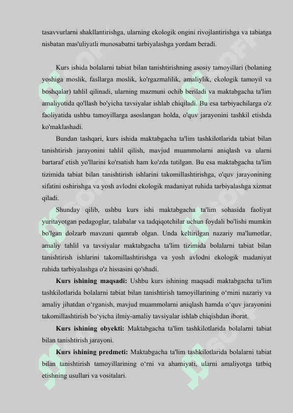 Maktabgacha ta’lim tashkilotlarida bolalarni tabiat bilan tanishtirish tamoyillarining o’rni 3