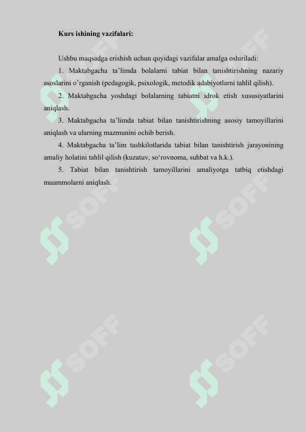 Maktabgacha ta’lim tashkilotlarida bolalarni tabiat bilan tanishtirish tamoyillarining o’rni 4
