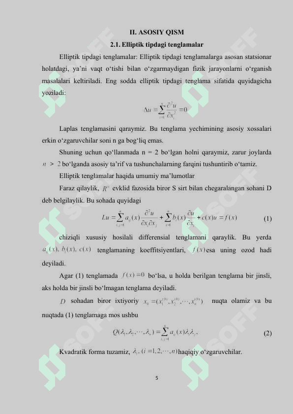 LAPLAS TENGLAMASINING FUNDAMENTAL YECHIMI. GARMONIK FUNKSIYALAR. Math type formulalar bilan 4