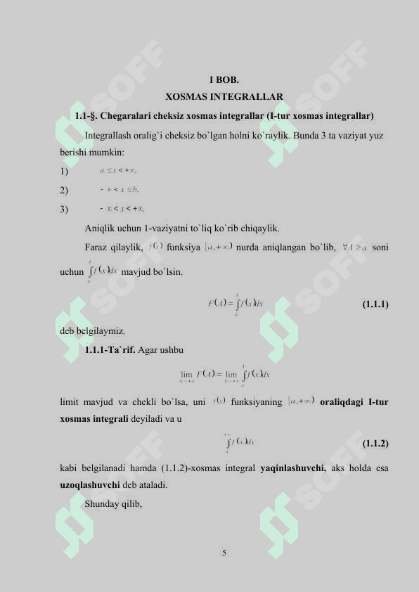 Xosmas integrallar 5