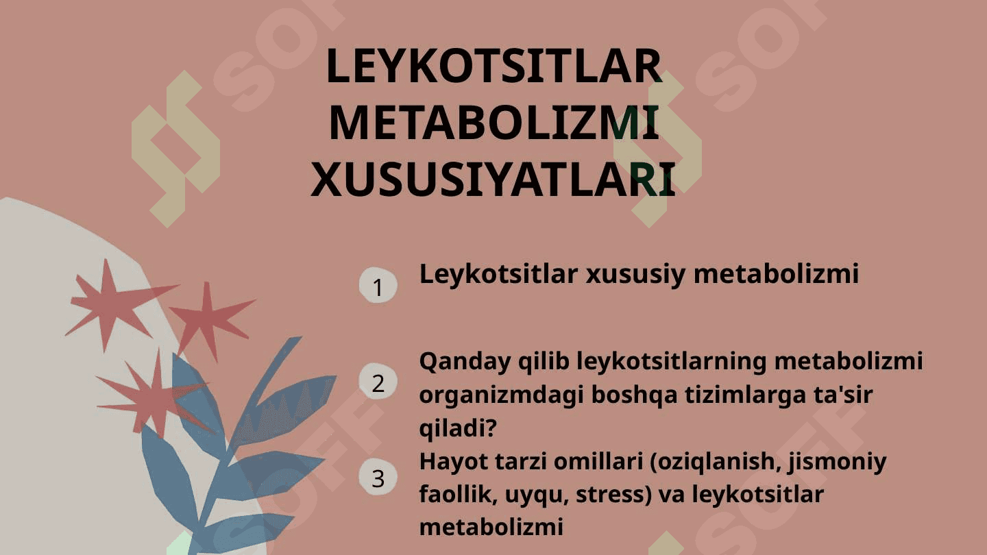 LEYKOTSITLAR METABOLIZMI XUSUSIYATLARI 2