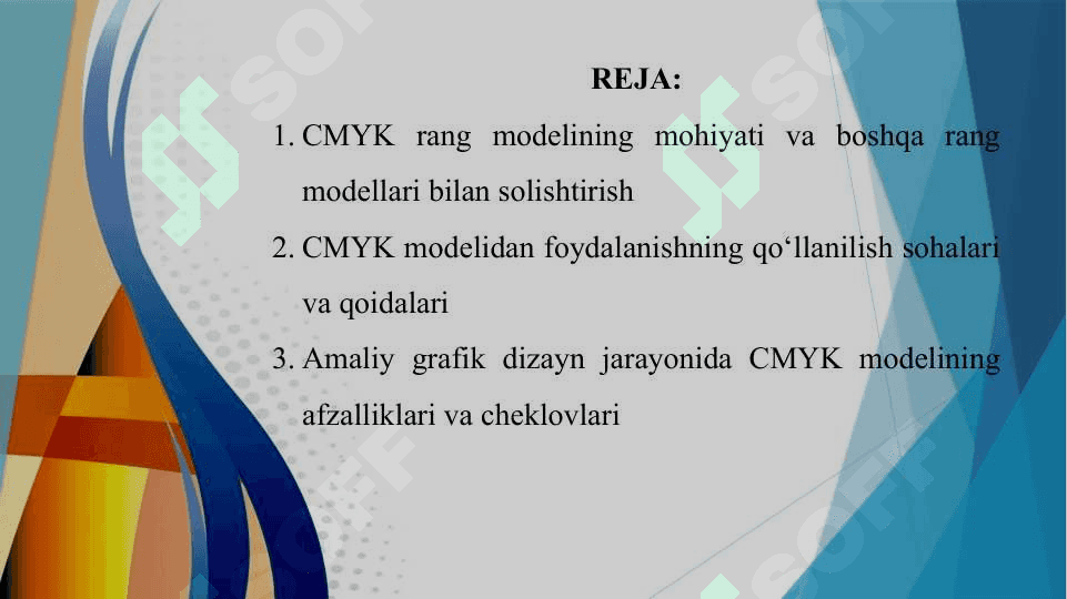 Kompyuter grafikasida CMYK modelidan foydalanish qoidalari 2