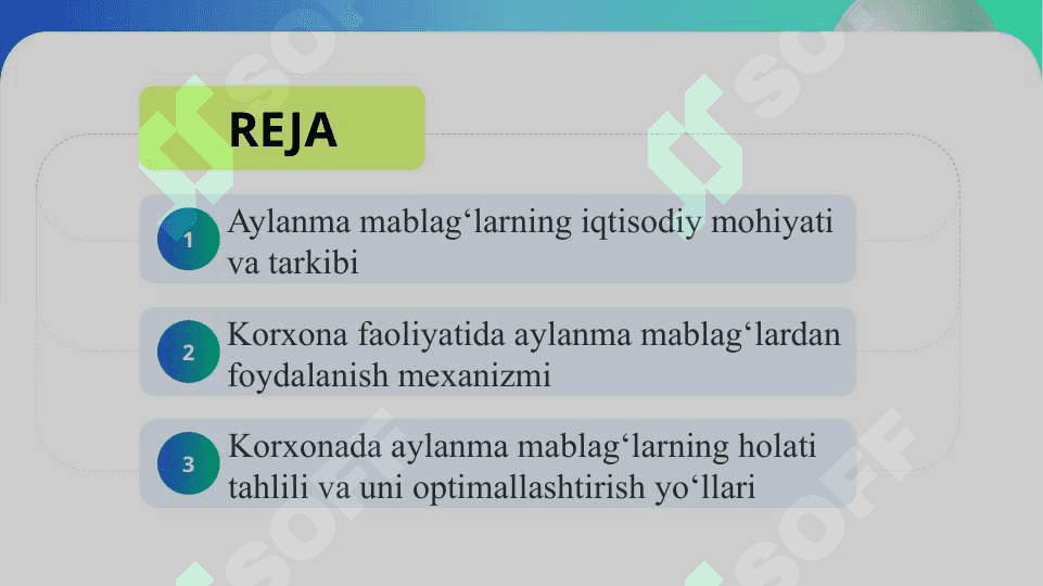 Korxonaning aylanma mablagʻlari slayd 2