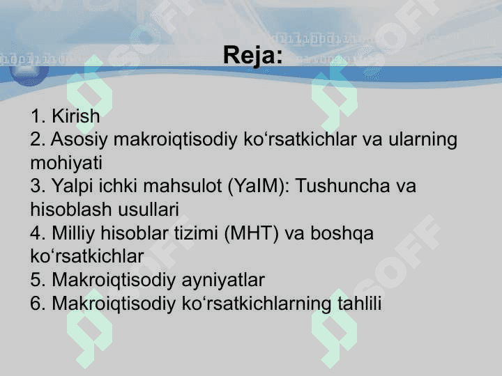Makroiqtisodiy ko’rsatkichlar 2