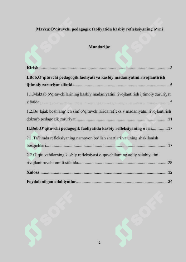 O'qituvchi pedagogik faoliyatida kasbiy refleksiyaning o'rni 2