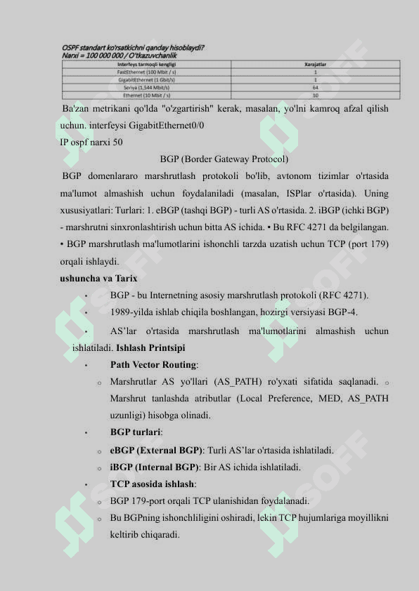 OSPF va BGP gibrid tarmog‘i 8