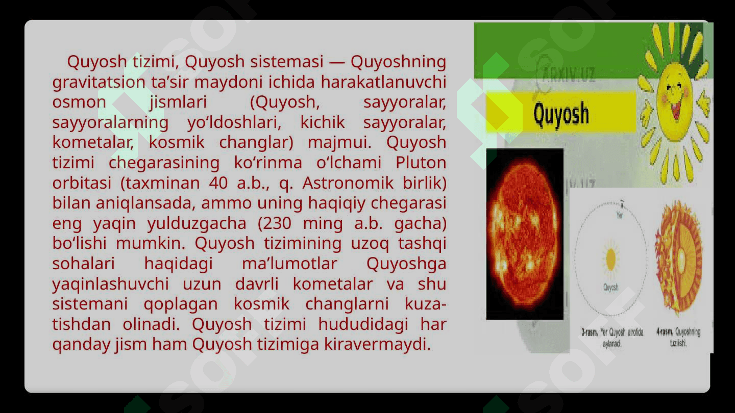 Quyosh va Sayyoralar haqida slayd. 2