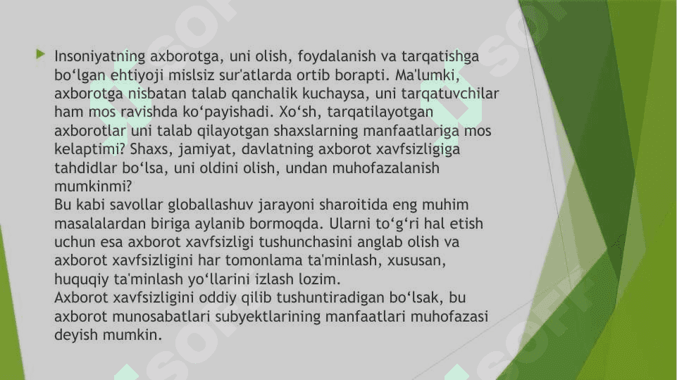 Axborot tizimlarida ichki va tashqi tahdidlar 3