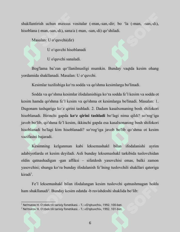 Kesim va uning o'zbek tilshunosligidagi tadqiqi 6